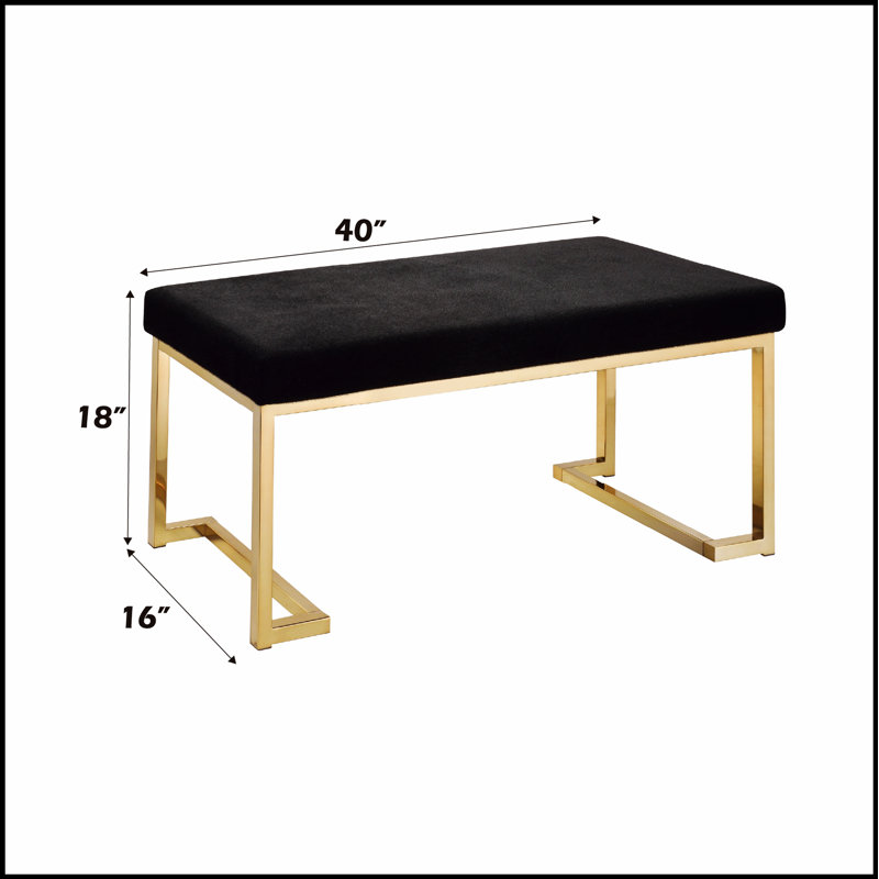 Banc Boice en tissu et finition champagne Conception simple, confortable et durable, banc multifonctionnel