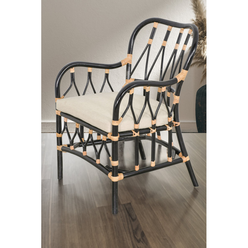 Chaise avec accoudoirs de salle à manger Balagi - noir