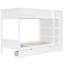 Lit simple superposé au-dessus blanc avec tiroirs de rangement et armoire - Sécuritaire et confortable pour les familles, 2 couchages,-1002558267-1002558264
