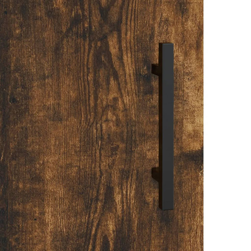 Amear Metal Base Computer Desk, Smoked Oak