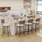 Swivel Outdoor Bar&Counter Stool with Cushion(Set of 4)