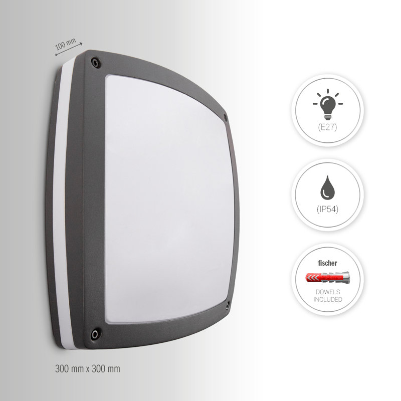 Olyphant 30cm H Outdoor Flush Mount, Anthracite