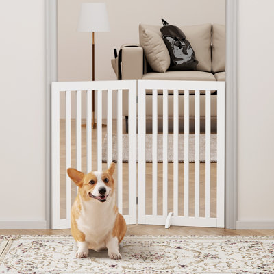 Huxley Wood Free Standing Pet Gate with a Pair of Support Feet