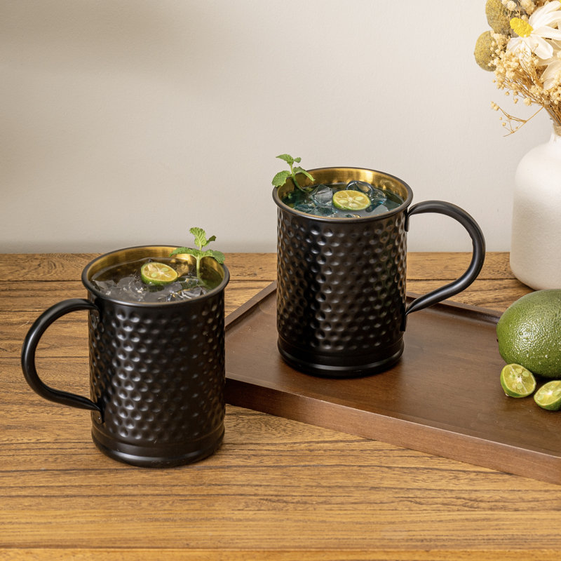 Ensemble de 2 tasses en métal martelé Moscow Mule