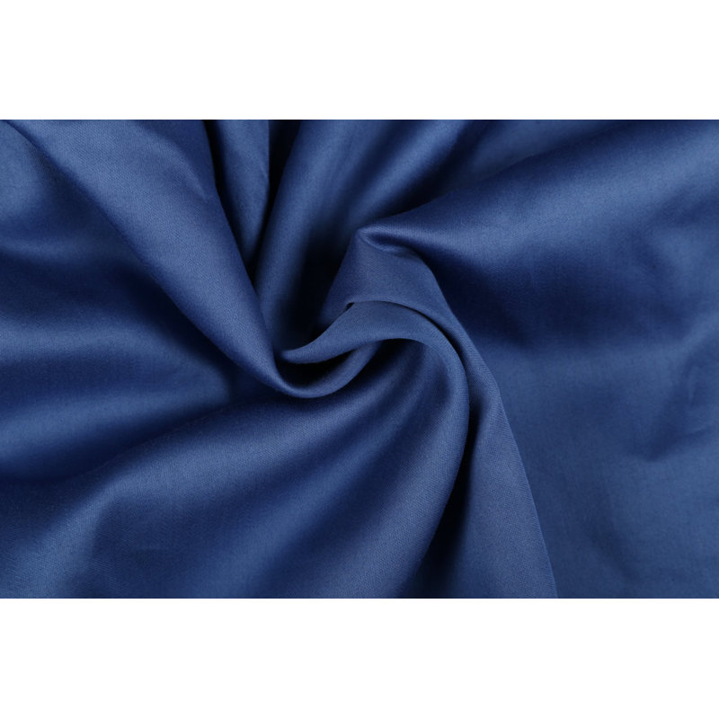 Ensemble de housse de courtepointe en satin, Bleu très foncé, Housse de couette simple + 1 taie d'oreiller