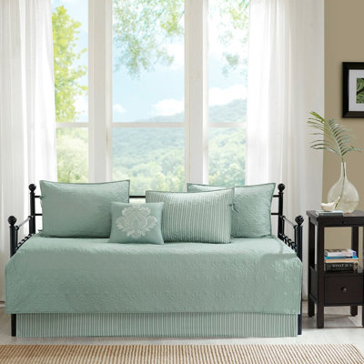 Housse pour lit de jour simple en 6 - avec housse, taies décoratives et coussin décoratif 6 pièces comprenant