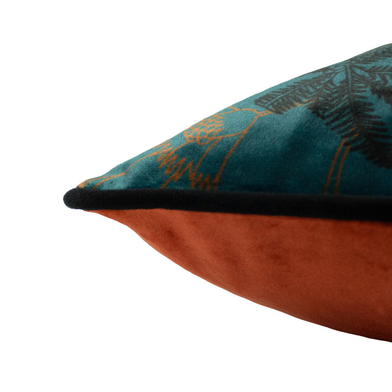 Tropica Cheetah Floral Square Scatter Cushion, Teal, Polyester/Polyfill