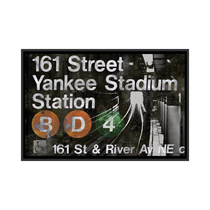 NYC Subway Station II - reproduction d'art graphique sur toile, H 32 po x l 48 po x P 1,5 po, Toile encadrée noire