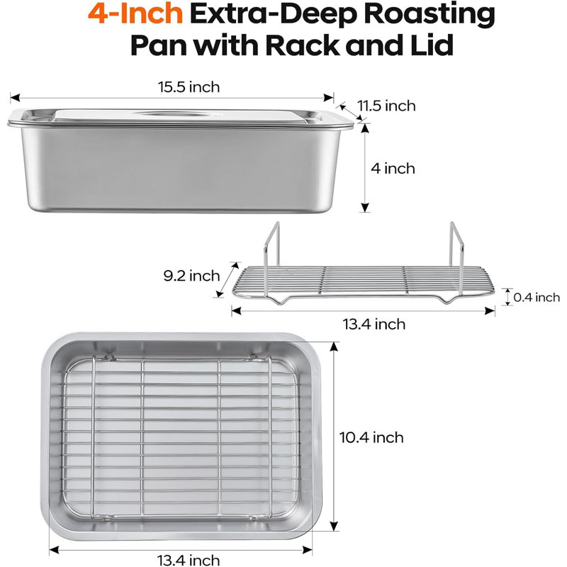 LUMARA HOME Stainless Steel Roasting Pan