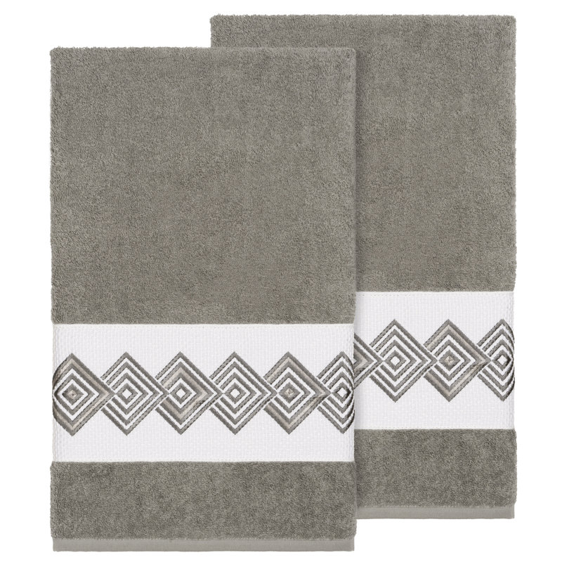 Noah Turkish Cotton Midweight Bath Towel, Dark Gray