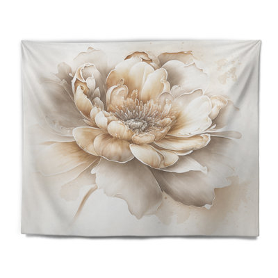 Tapisserie en polyester polyester fleur beige