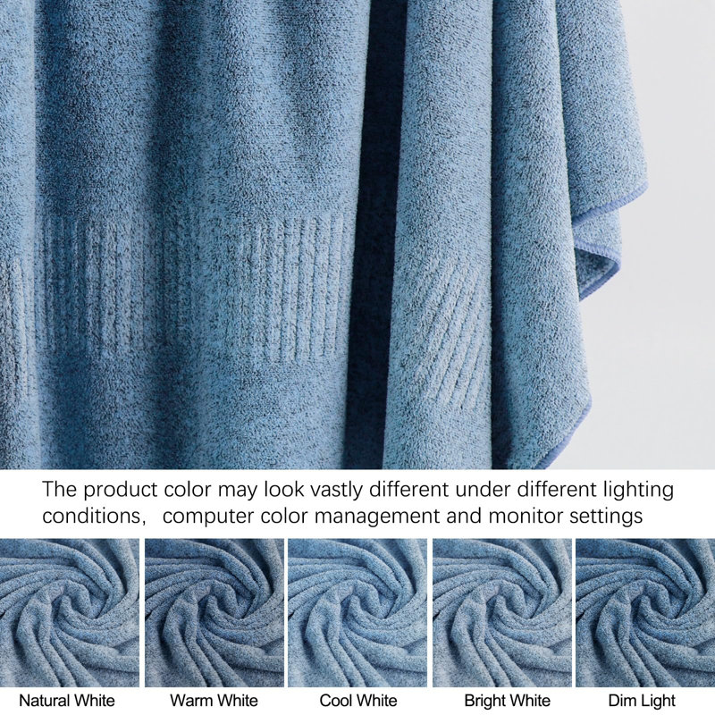  Extra Absorbent Quick Drying Lightweight Fiber 35*63 inches Large Bath Towel Set (Set of 4), Light Blue