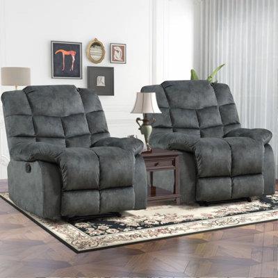 Kingstin 36.9" Wide Modern and Soft Overstuffed Manual Recliner