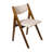 Stakmore Retro Modern Upholstered Folding Chair, Fruitwood Frame with Off White Vinyl-1392982774