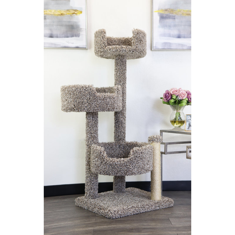 Speckled Beige Sisal Rope 4-Level Cat Tree