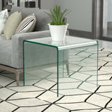 Agnela Glass Top End Table