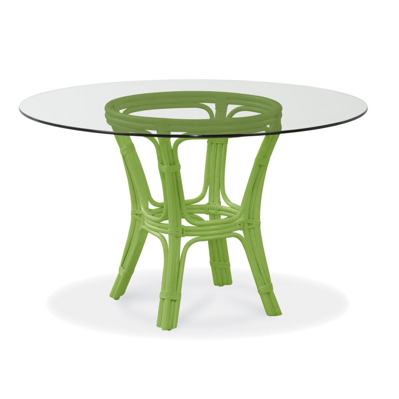 Trellis Round Glass Top Dining Table, 29" H x 48" L x 48" W, Willow