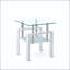 Table de bout en verre trempé blanc-992124593