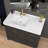 Solid Surface 43" Right Offset Single Bathroom Vanity Top In White Bathroom Countertop With Sink