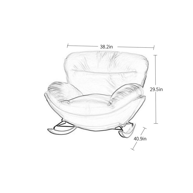 Chaise berçante romantique et décontractée, Blanc, Noir