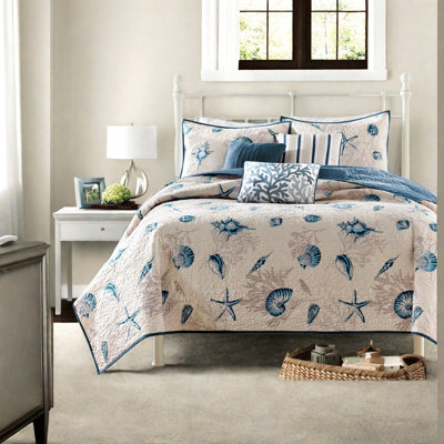 Ensemble de literie réversible, décoration côtière simple en microfibre brossée
