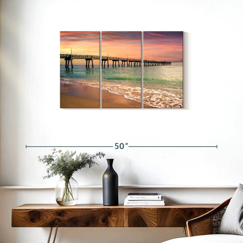 Aletra Beach Pier Sunrise South Florida, H 20 po x l 33 po