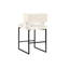 Ensemble de 2 tabourets de bar modernes et contemporains de 68,5 cm (27 pouces) de hauteur, avec revêtement en velours et pieds en métal noir, couleur crème.-1282874953-1282874954