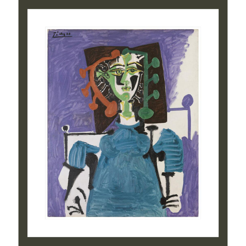 «Sitting Woman» par Pablo Picasso, impression giclée sur cadre, H 27,63 po x l 23,5 po