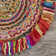 Whimsical Hand-braided Natural Fiber Jute Round Indoor Area Rug with Fringe
