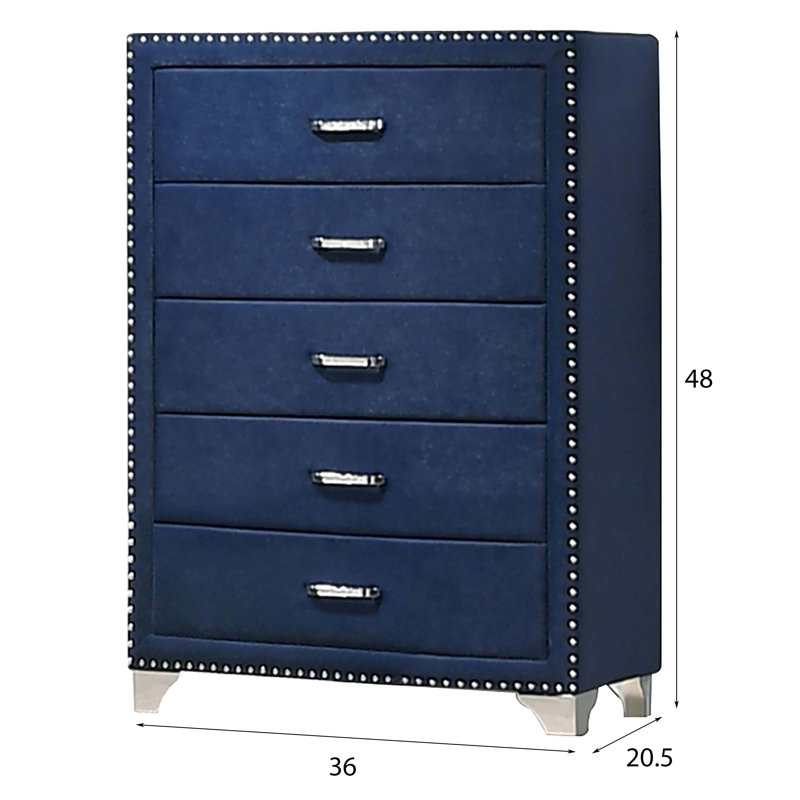 Ensemble de chambre avec grand lit 5 pièces Kennedy Pacific Blue, Grand