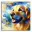  «My Golden Retriever» par Rich Monet, art mural en verre acrylique, 36 po x 36 po-1769976729