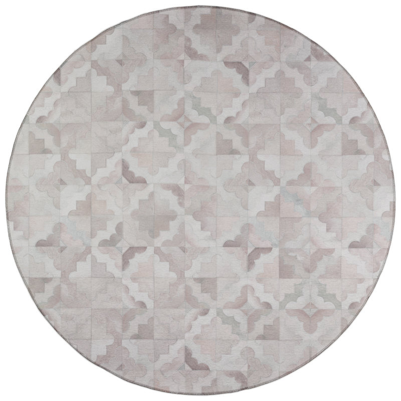Chenille Patchwork Indoor / Outdoor Rug, Round 8'