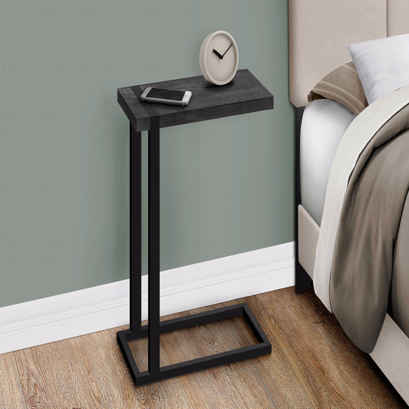 Table d'appoint, en forme de C, bout, côté, stratifié noir Snack, contemporain, moderne, Noir