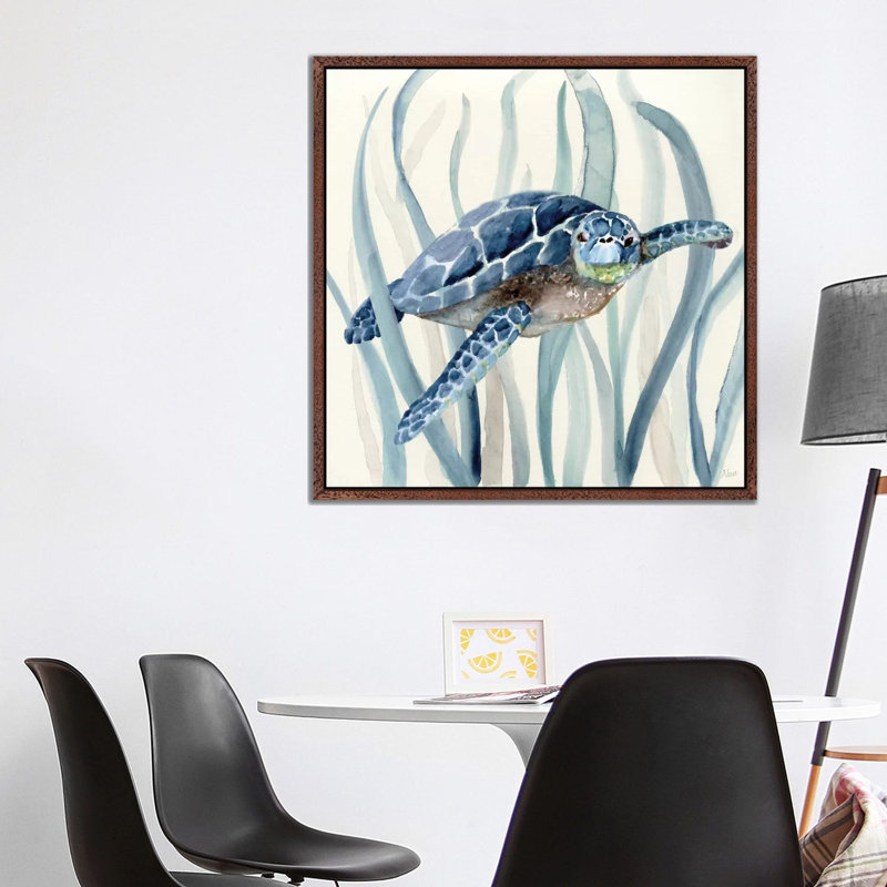 Fish In Seagrass I by Nan - Painting on Canvas, 45.72 cm H x 45.72 cm W, Classic Wood Framed
