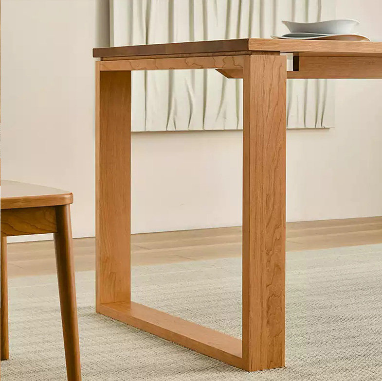 Ensemble de tables rétro et élégantes en bois massif, H 29,52 po x L 70,86 po x l 31,49 po