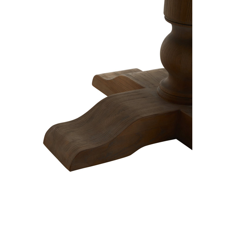 Oak Round Solid Wood Dining Table, Dark Oak