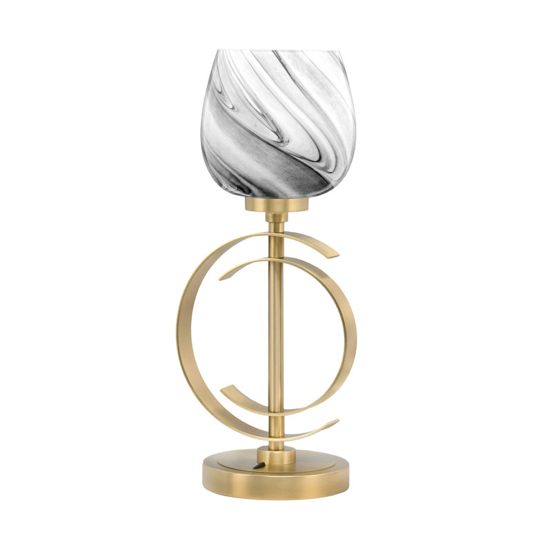 Lampe de table en acier inoxydable Vyshnavi, Laiton