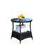 Table basse ronde de patio avec verre - PE et acier, 21 x 21 x 21 po, brun et eau, nécessaire d'assemblage extérieur brun trempé 21 x 21 x 21 pouces, à l'eau, inclus