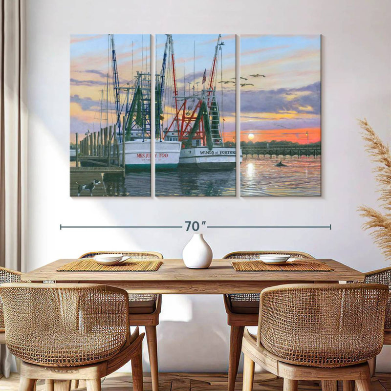 Mehar Shem Creek Shrimpers Charleston, H 42 po x l 65 po