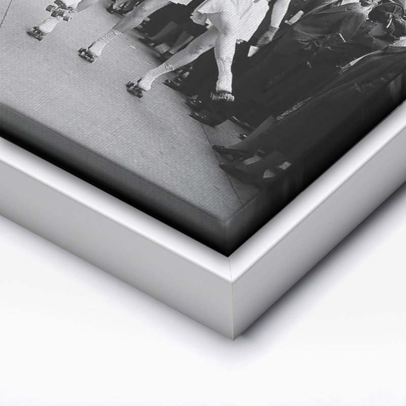 Skate To Work Save Gas, Canvas, White Framed, 08"H x 10"W