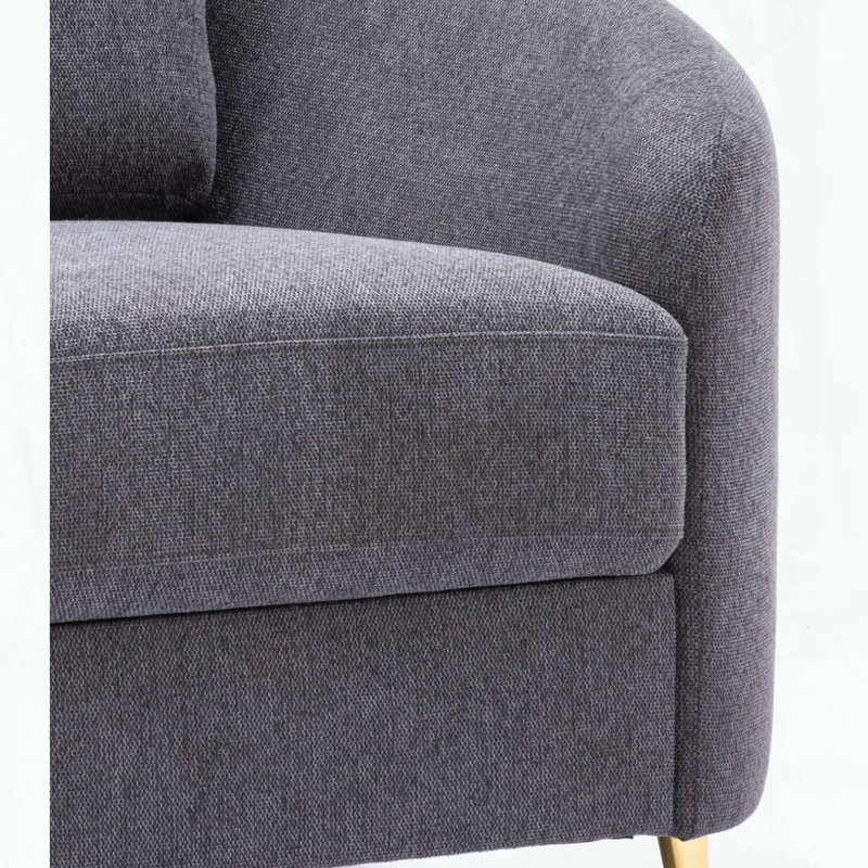 Chaise en lin gris avec siège à ressorts ensachés