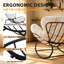 Chaise berçante d'extérieur surdimensionnée avec coussin épais et base en métal Carlos-801450247