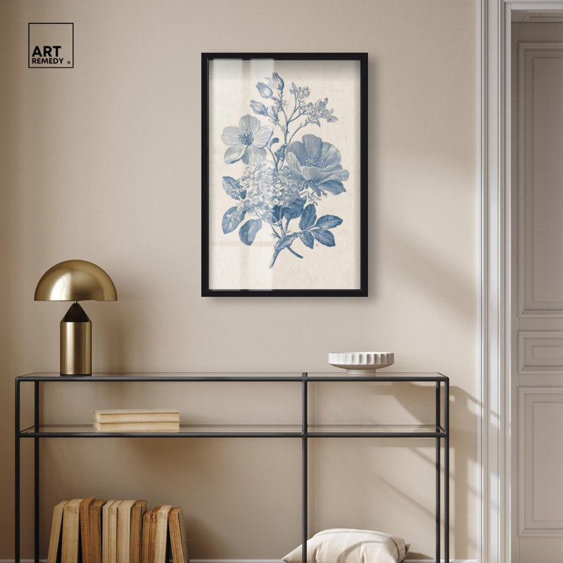 Décoration murale bleue "I Shadowbox" par Art Remedy, cadre noir, 10 x 15, H 31 po x l 21 po, Cadre noir
