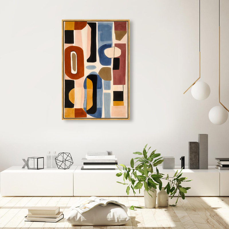 Oliver Gal Rhythmic Colorscape I Abstract - Heavy Gel Top Coat Framed Canvas Art, 37" H x 25" W, Gold