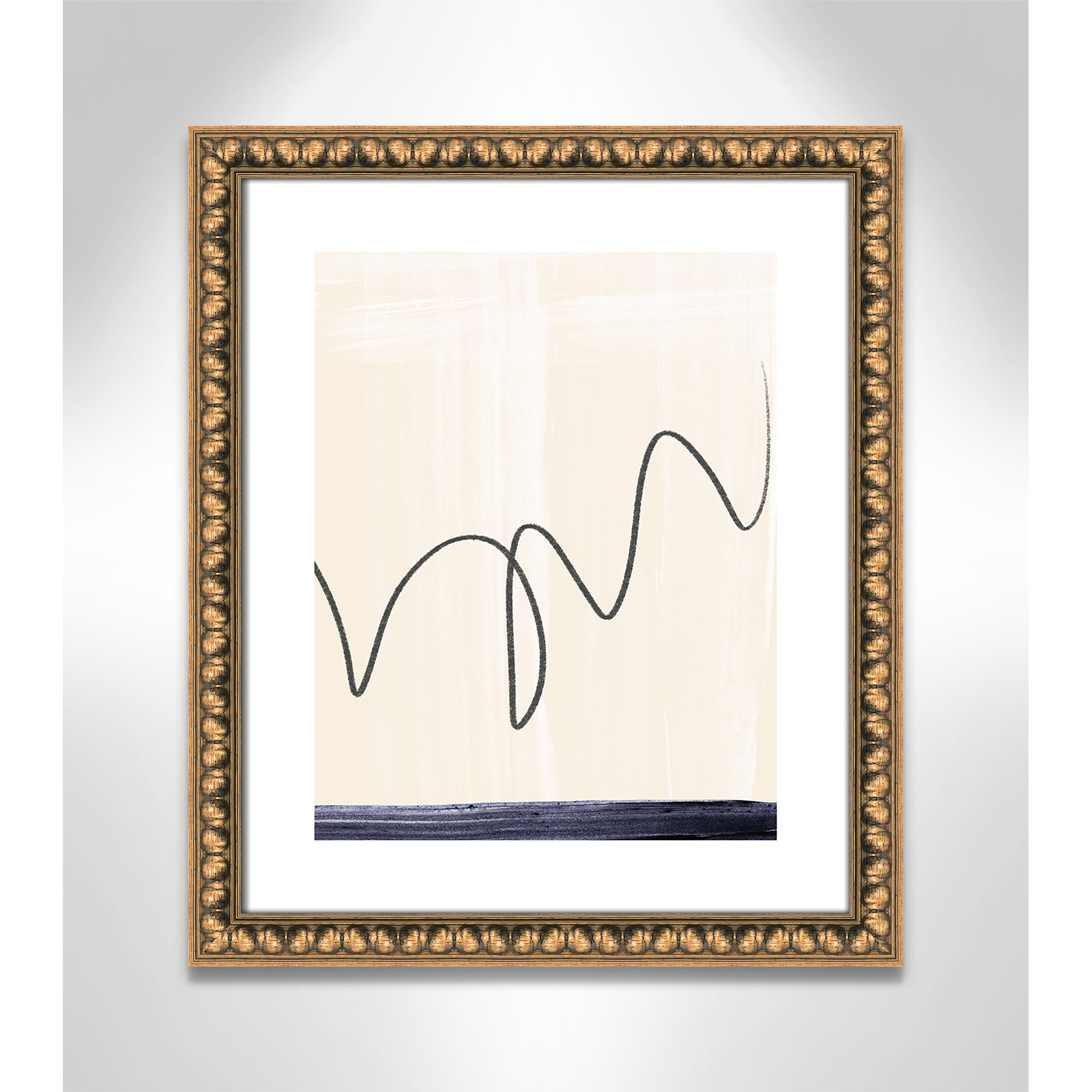 Departured II - Picture Frame Painting Print, Gold Bead Framed Paper, 20" H x 17" W x 1.13" D