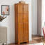 Armoire de rangement de 72,4 po de hauteur en chêne, 8 portes et 4 tablettes. Pour différents espaces. Extérieur lisse, construction stable, plusieurs pièces. Finition, fondation