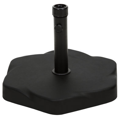 Robust Concrete And Steel Umbrella Stand - 66 Lbs, Hexagonal Shape, Black, 19.39" D X W 13.86" H, With Adapter Options For Stability Lb Iron Holder Hexagonal, Supplied, Blackened Pattern, H