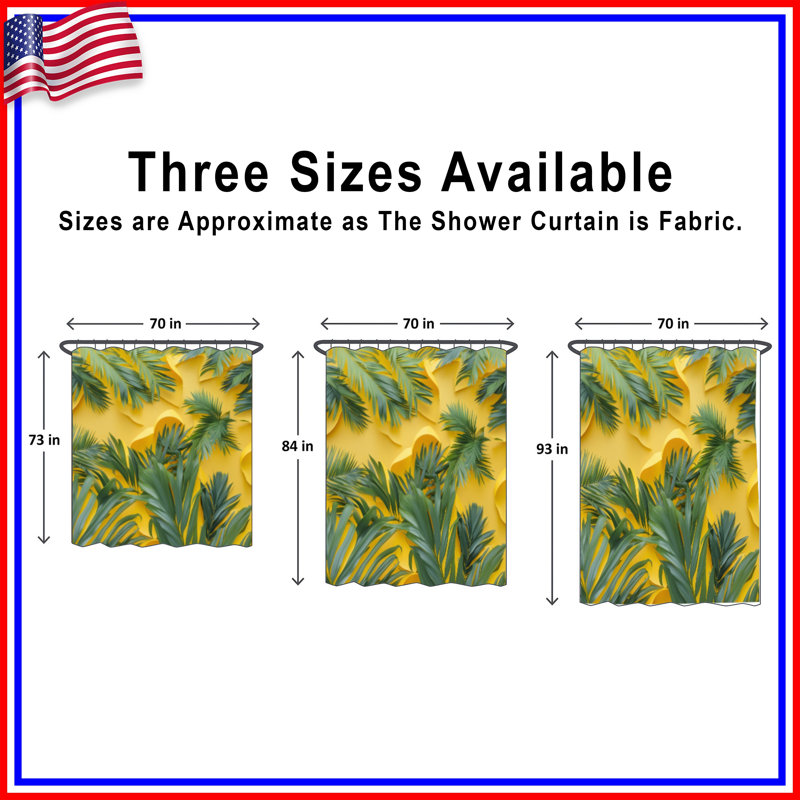 Rideaux de douche Green Palm Leaves, L 70 po x H 84 po