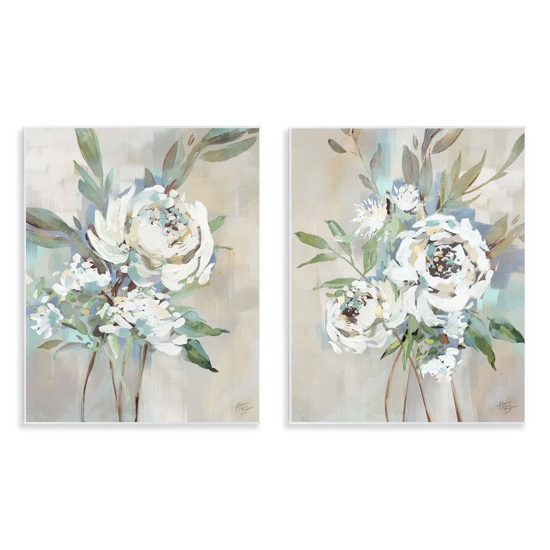  Antique Rose Bundles Wall Plaque Art Set by Nina Blue