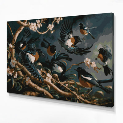 Art mural sur toile, oiseaux, pie